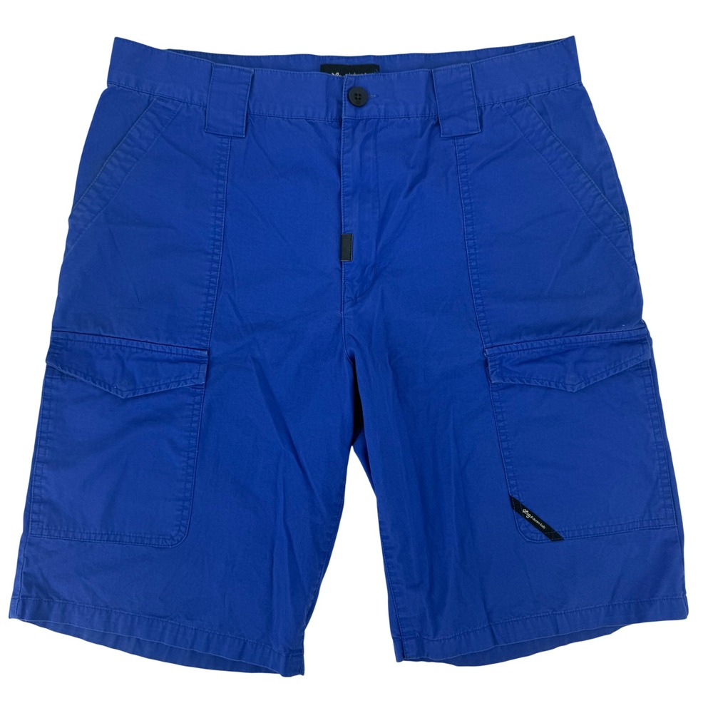 LRG‎ Mens Cobalt Blue Cargo Shorts Cotton Twill Streetwear Size 36 Y2K